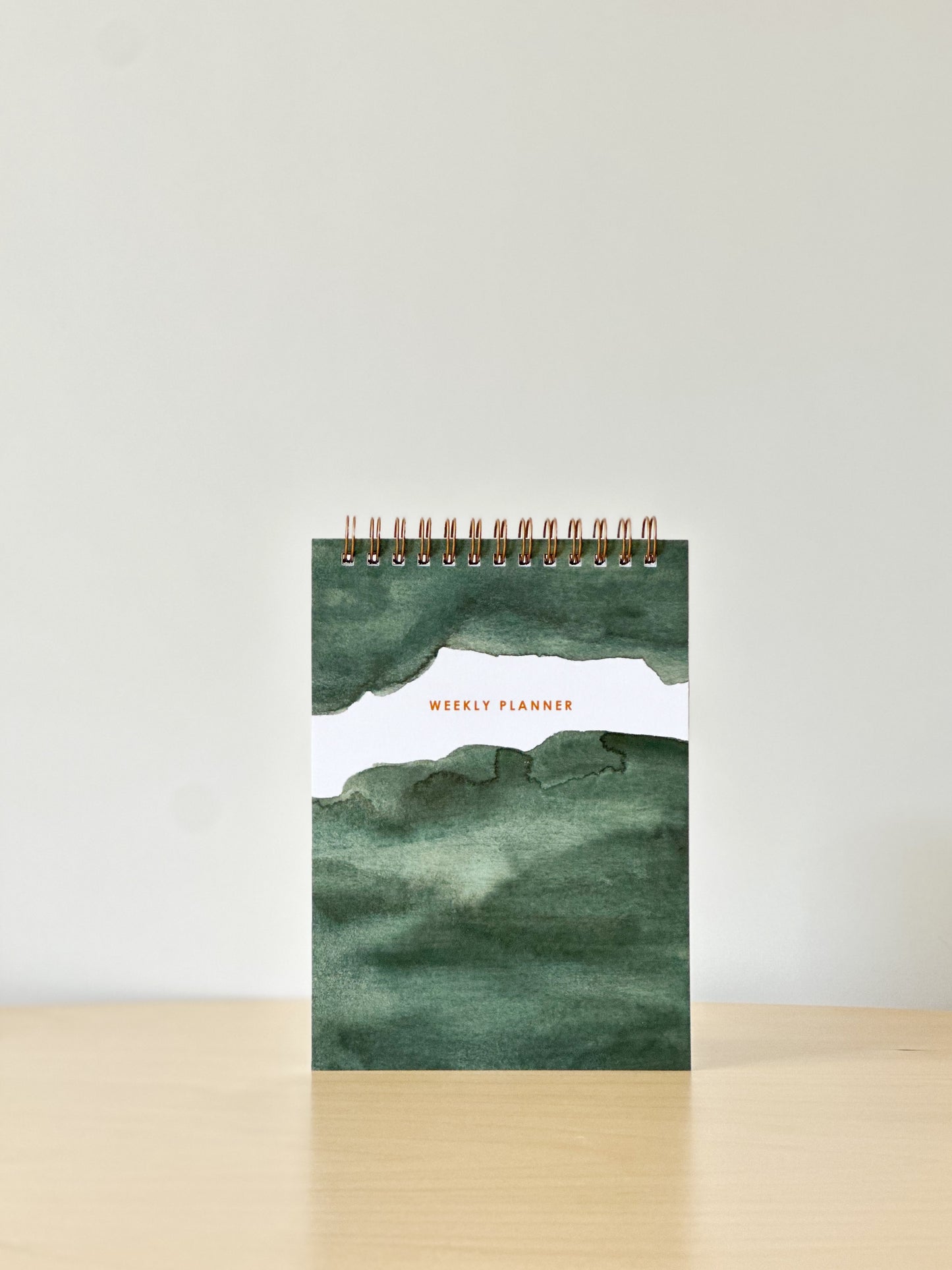 Undated Green Water Color Weekly Planner