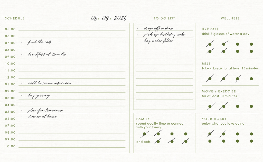Forrest Green Daily Planner
