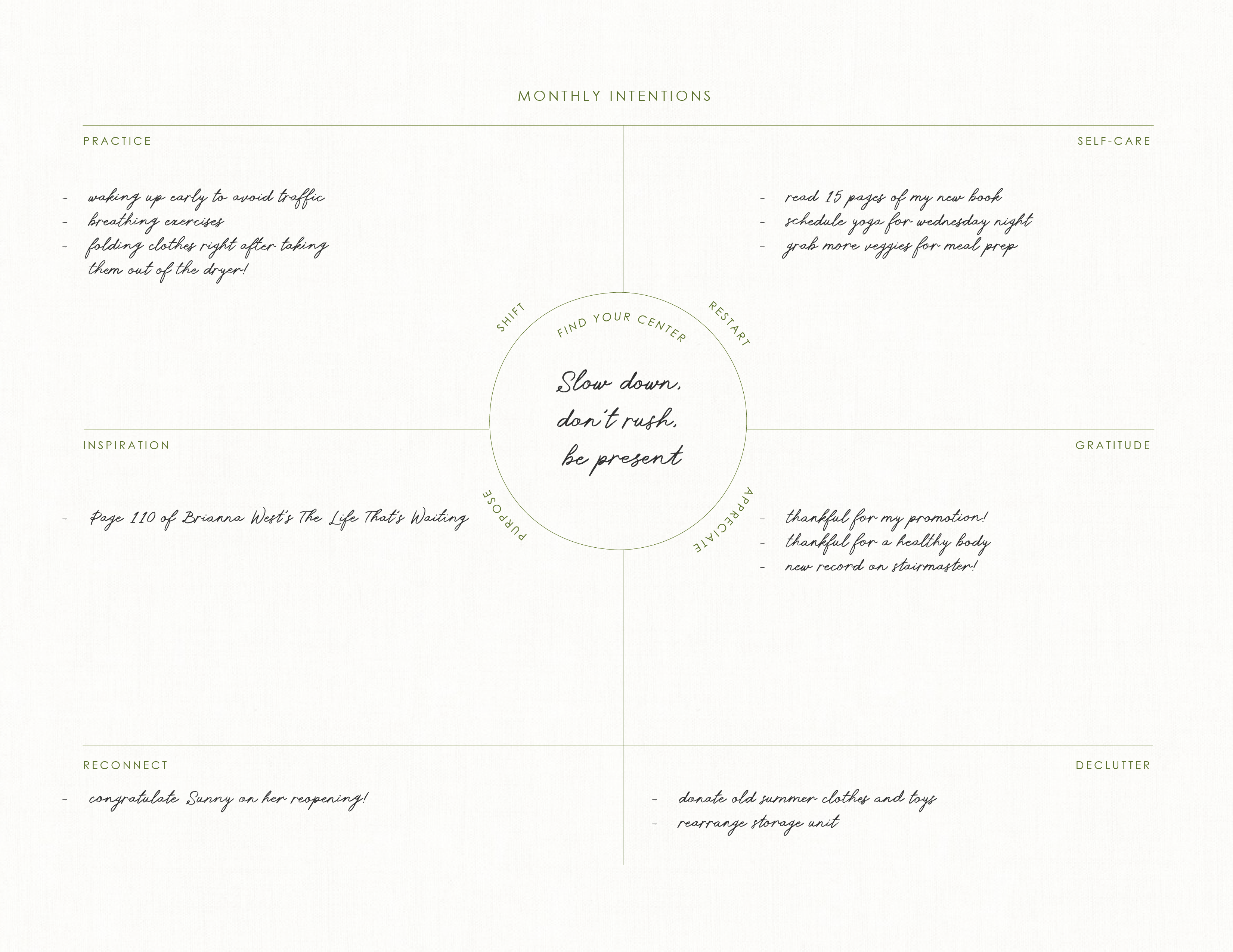 Monthly Intentions Planner - Undated