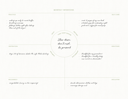 Monthly Intentions Planner - Undated